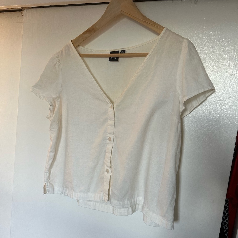 Cropped linen Gap top